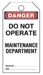 Product image for DO NOT OPERATE SAFETY TAG