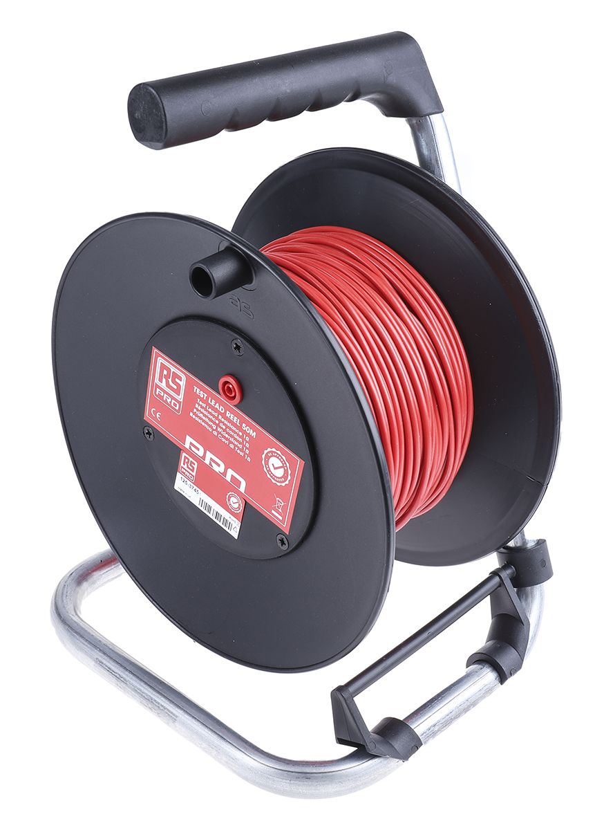 RS PRO Red Test Lead Extension Reel, 50m Cable Length, CAT II 1000