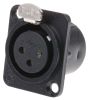 Product image for 3 way univ black chrome panel XLR socket