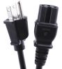 Product image for NEMA 5-15P - IEC C15 SJT 18AWG Black 2m