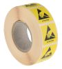 Product image for RS PRO Yellow Paper ESD Label, Attention-Text 25 mm x 25mm