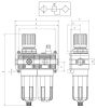 Product image for RS PRO G 1/4 FRL Assembly, Manual, Semi Automatic Drain, 20μm Filtration Size