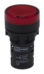 Product image for RS PRO, Panel Mount Red LED Indicator, 22mm Cutout, IP65, 12V ac/dc