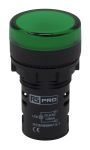 Product image for RS PRO, Panel Mount Green LED Indicator, 22mm Cutout, IP65, 12V ac/dc