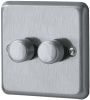 Product image for 2WAY 250W DOUBLE DIMMER BRUSHED CHROME