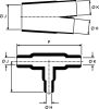 Product image for 2way T shaped mouldedpart,90deg 22mm dia