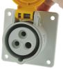 Product image for RS PRO IP44 Yellow Panel Mount 2P+E Industrial Power Socket, Rated At 16.0A, 110.0 V