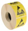 Product image for RS PRO Yellow Paper ESD Label, Attention-Text 50 mm x 50mm