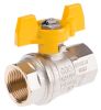 Product image for Gas T handle ball valve 3/4in F-F