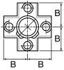 Product image for FOUR WAY CROSS FITTING,34MM OD X 25MM ID