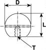 Product image for Wood filled phenolic ball knob,M4x16mm