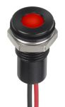 Product image for 8mm flush IP67 sealed black LED, red 24V