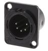 Product image for 5 way univ black chrome panel XLR plug