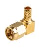 Product image for crimp SMA elbow plug for RG58 A cable