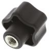 Product image for Star Knob with S/S Insert,M6x9,28dia