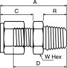 Product image for Straight connector,12mm OD 1/2 NPT