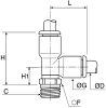 Product image for Male taper stud run tee adaptor,R1/4x6mm