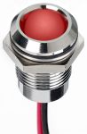 Product image for 14mm prom IP67 sealed chrome LED,red 12V