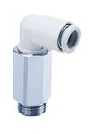 Product image for SMC Threaded-to-Tube Elbow Connector NPT 1/8 to Push In 1/4 in, KQ2 Series