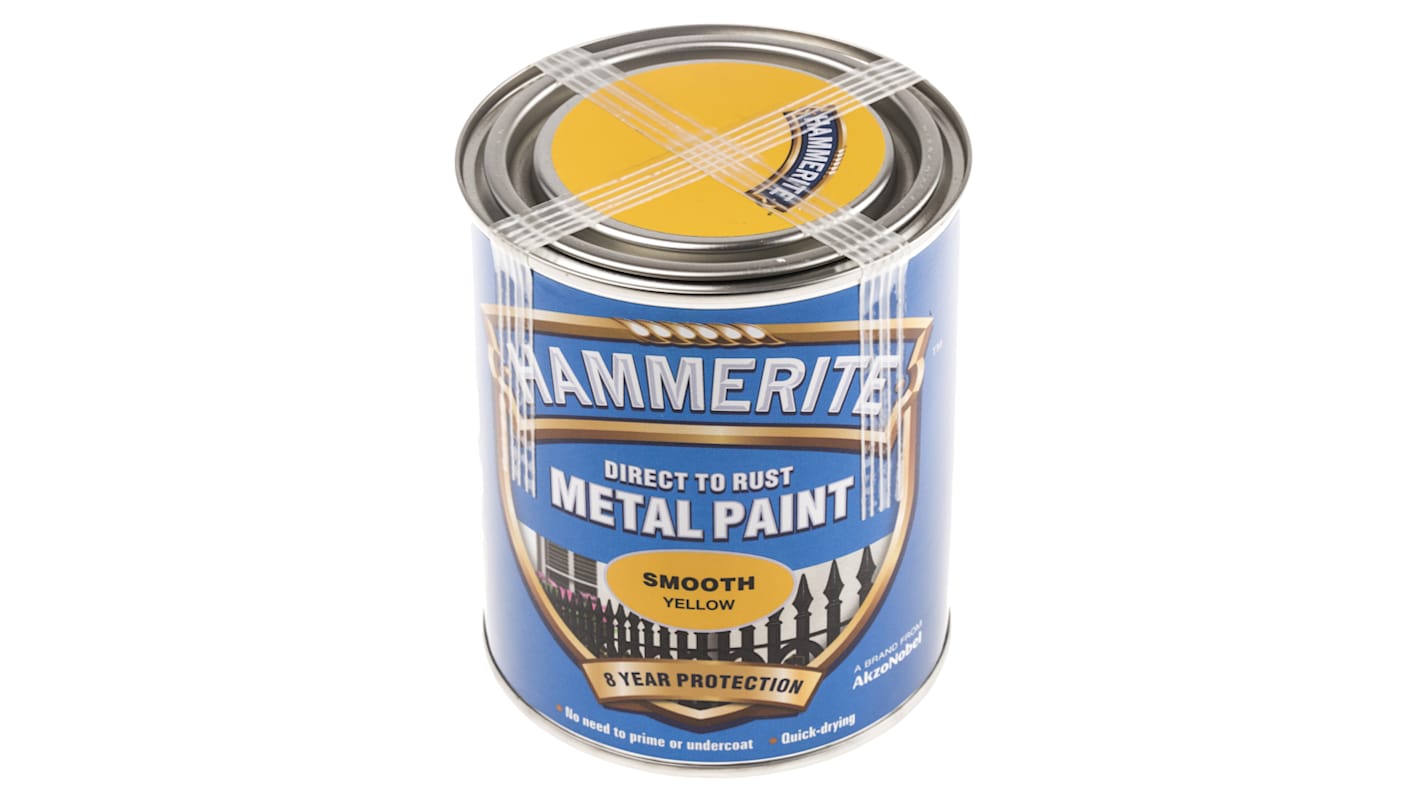 Hammerite Metal Paint in Smooth Yellow 750ml RS Stock No. 756