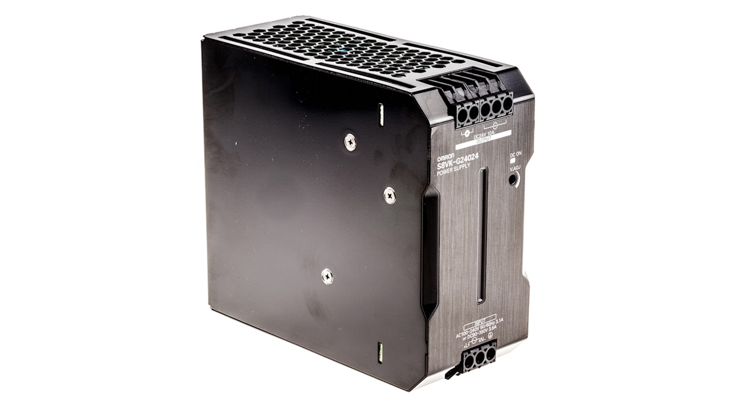 Omron DINレール取付け用スイッチング電源, S8VK-G24024, 出力：10A, 定格：240W 入力電圧：ac, dc 出力電圧：dc  24V dc/