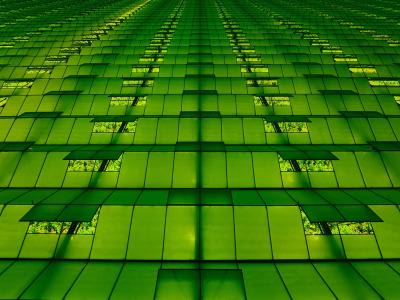 a green greenhouse with plants