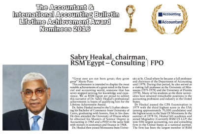 Dr. Sabry Heikal Nominated for 2016 TA & IAB lifetime achievement award