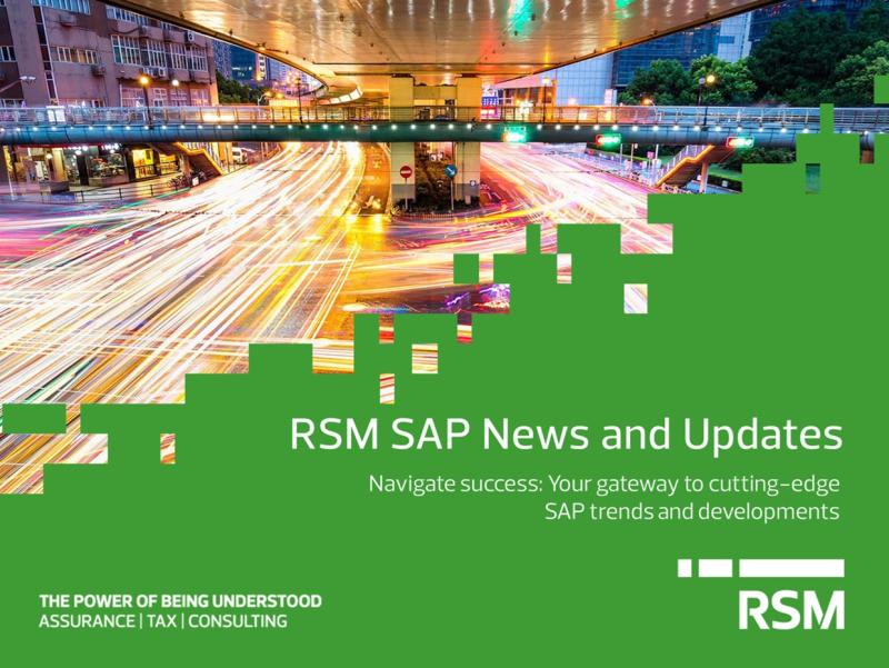 RSM SAP News and Updates