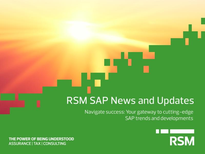 RSM SAP News and Updates