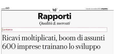 Per il secondo anno RSM S.p.A. è “campione della crescita”!