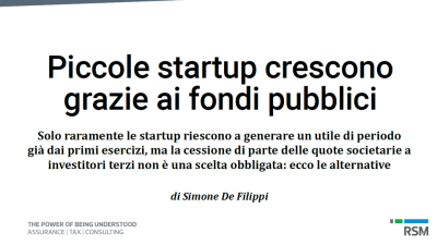 Piccole startup crescono grazie ai fondi pubblici