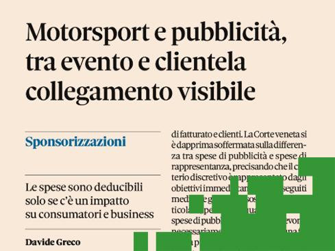 Motorsport e pubblicità, tra evento e clientela collegamento visibile