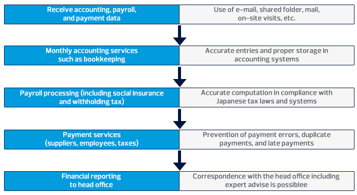 Process flowchart and key points of the outsourcing service