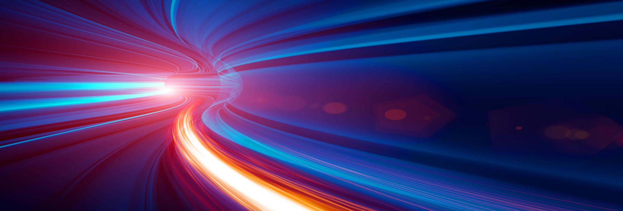 Dynamic light trails representing business growth and proactive tax strategy