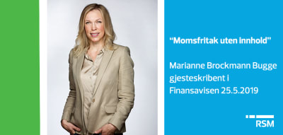 "Momsfritak uten innhold." Finansavisen 25.5.2019 