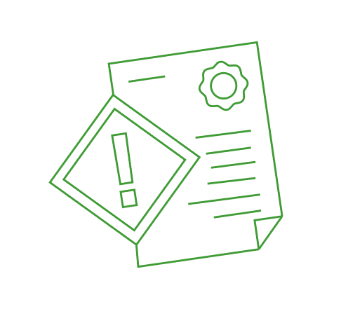 A green document icon