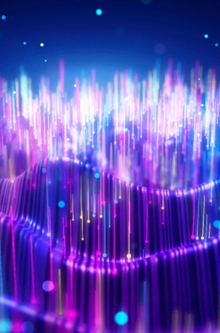 A navy-purple aurora