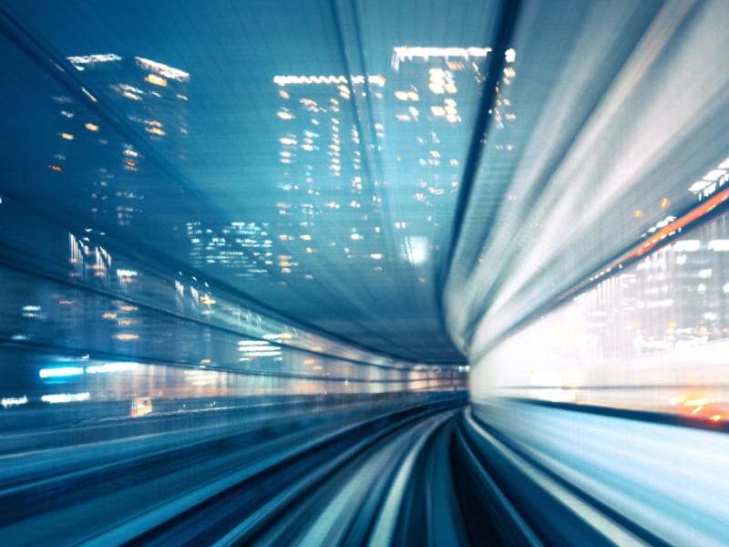 Abstract blurred photo of the city street