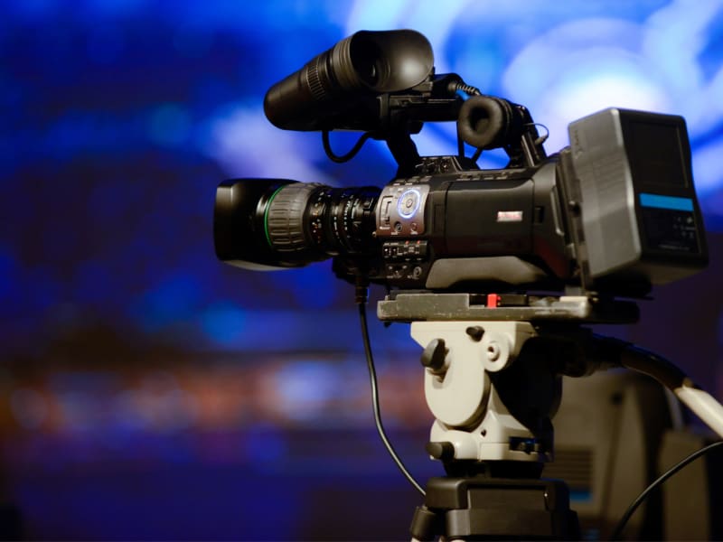 Photo of a professional filming camera