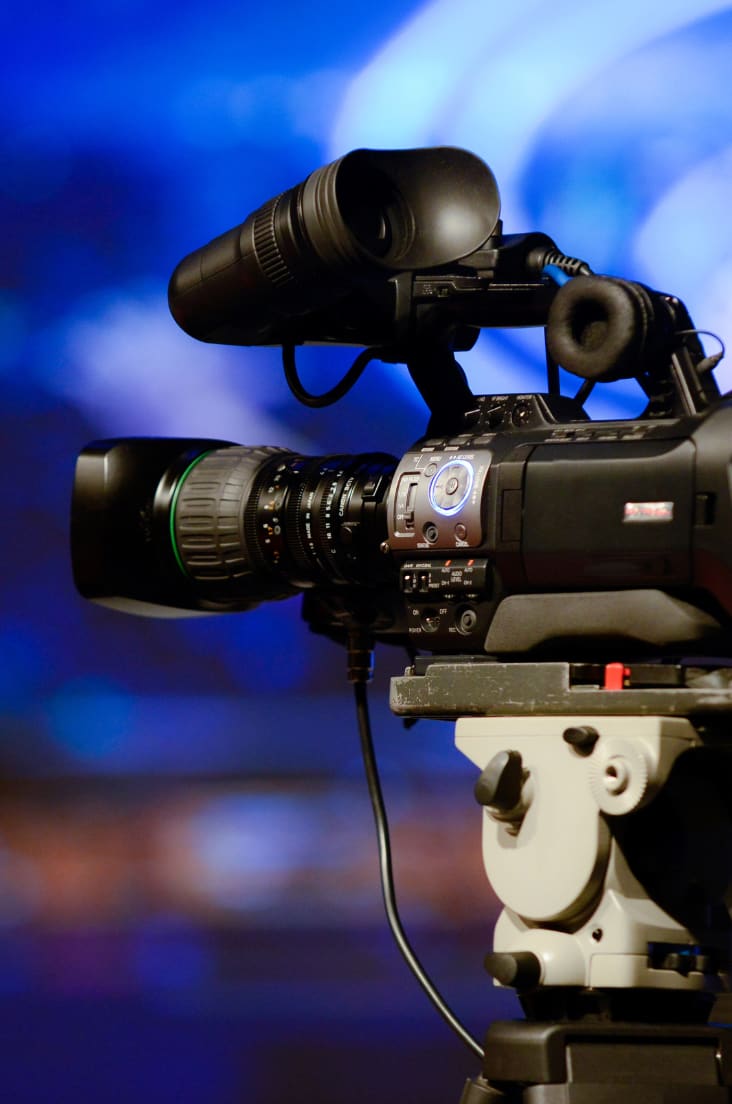 Photo of a professional filming camera