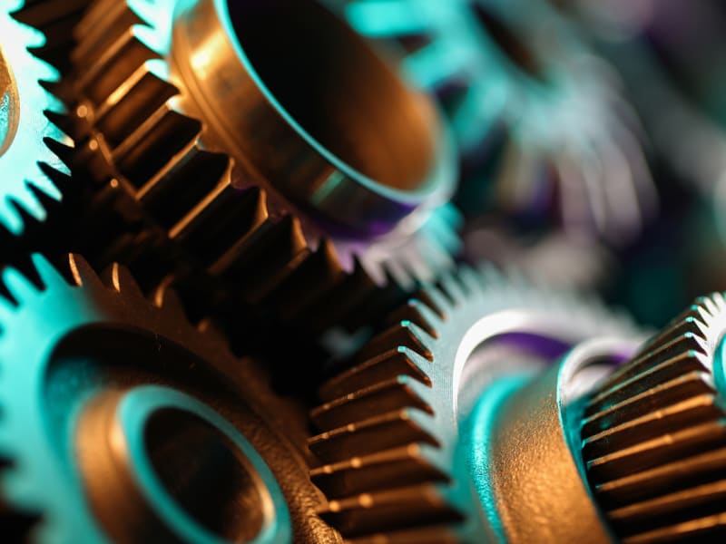 Closeup of gears