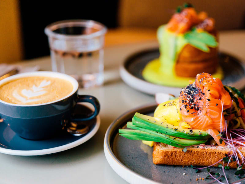 Fancy breakfast on a hotel table