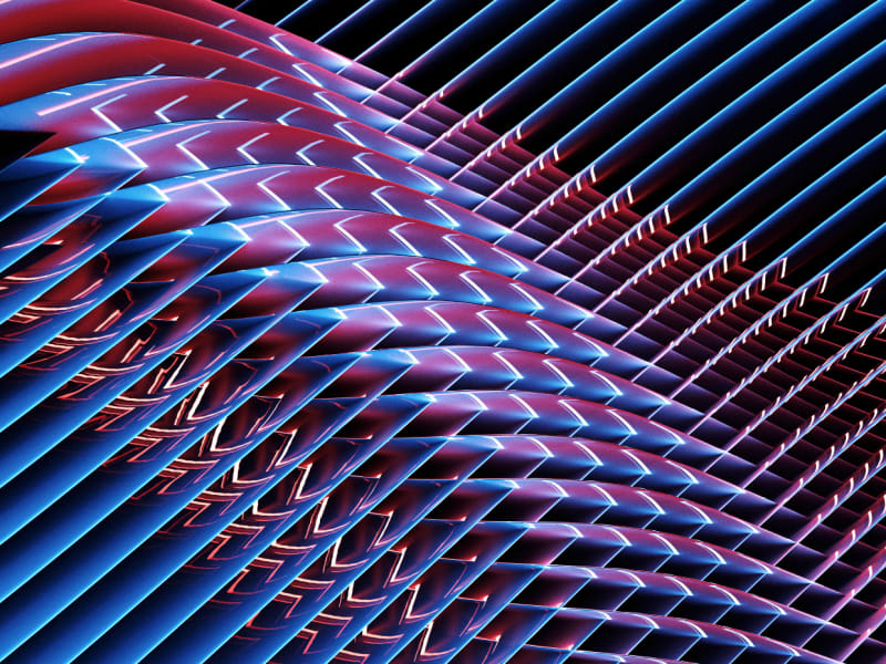 Abstract blue-reddish lines