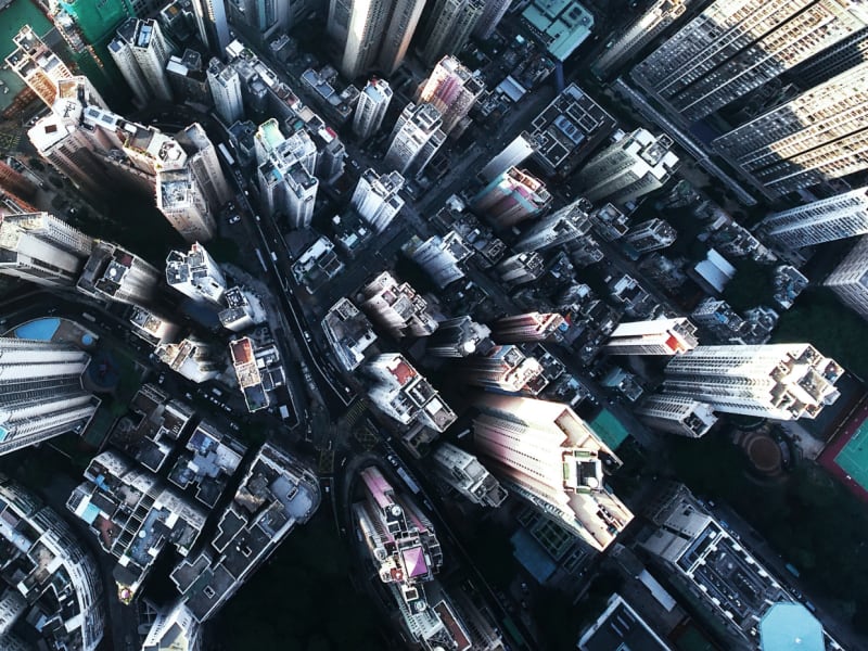 City landscape form above
