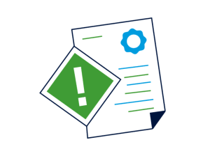 Simple icon of a document with an exclamation mark