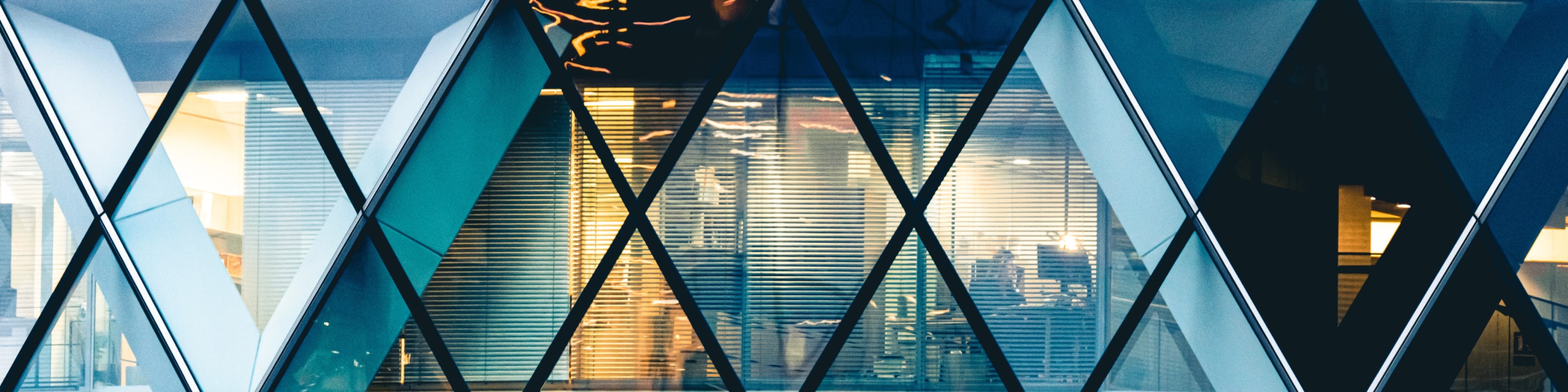 Close-up of the windows of a large corporate building