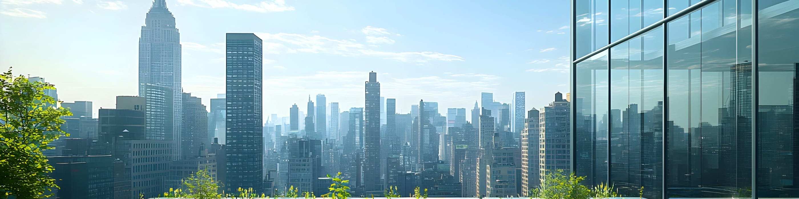 Cityscape with a view of skyscrapers