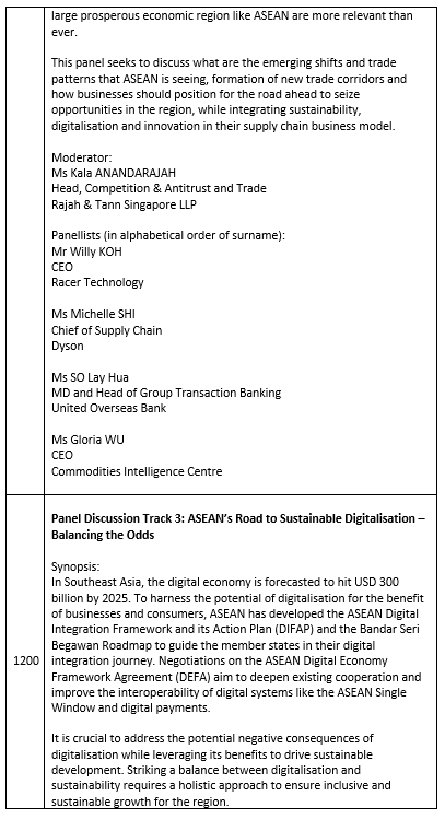 ASEAN Conference 2023 timetable 3