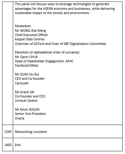 ASEAN Conference 2023 timetable 4