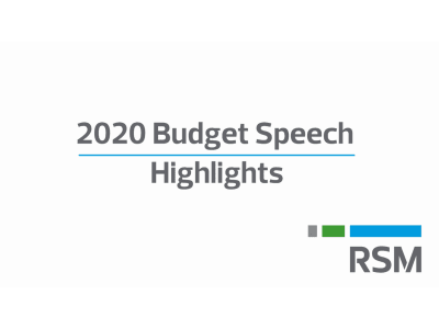 2020 Budget Speech Highlights | RSM South Africa